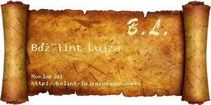 Bálint Lujza névjegykártya